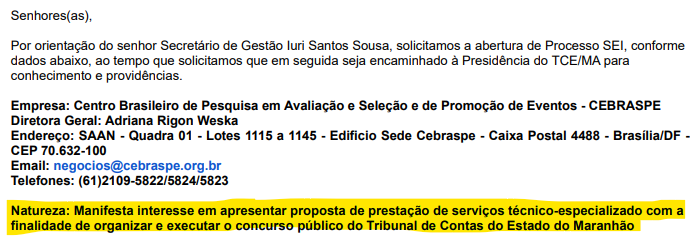 Concurso TCE MA: Cebraspe manifesta interesse em edital