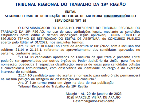 Reaproveitamento dos aprovados 