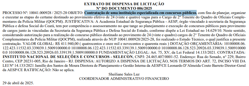 Novo concurso PM CE para Oficial; banca definida!