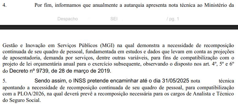 INSS deve enviar novo pedido de concurso até 31 de maio!