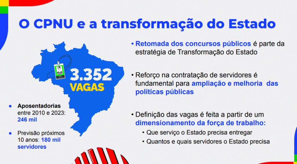 CNU: vagas de curto prazo devem seguir algumas prioridades, como; serviço do Estado e necessidade de pessoal.