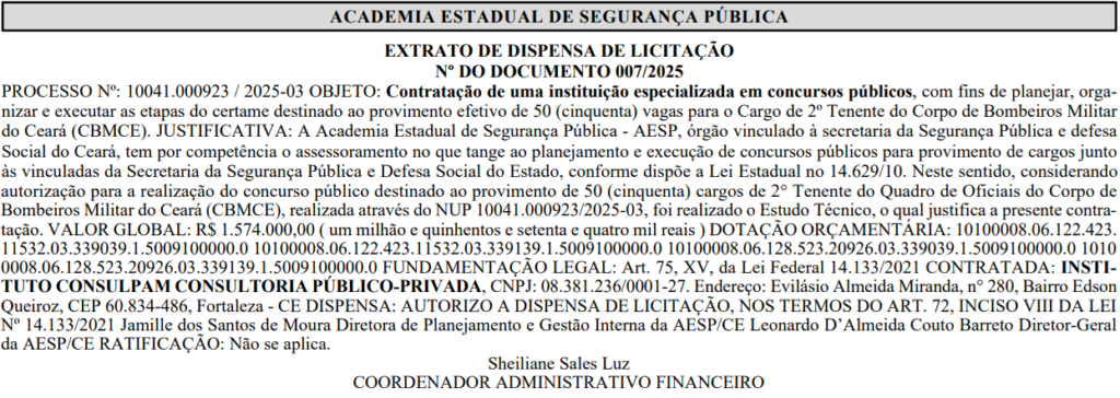 Instituto Consulpam é a banca do novo concurso Bombeiro CE Oficial