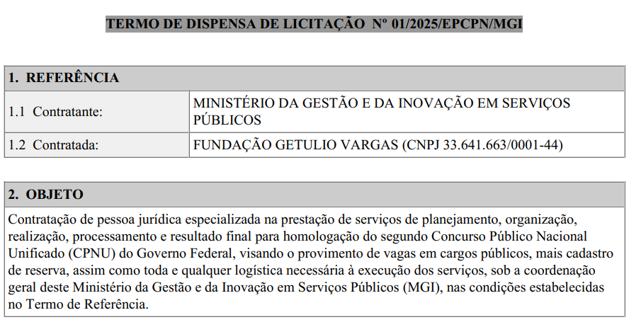 FGV é confirmada como banca do CNU 2025