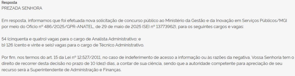 Concurso ANATEL terá 50 vagas no CNU; FGV é a banca!
