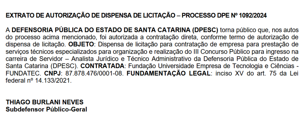FUNDATEC é a banca do novo concurso DPE RS