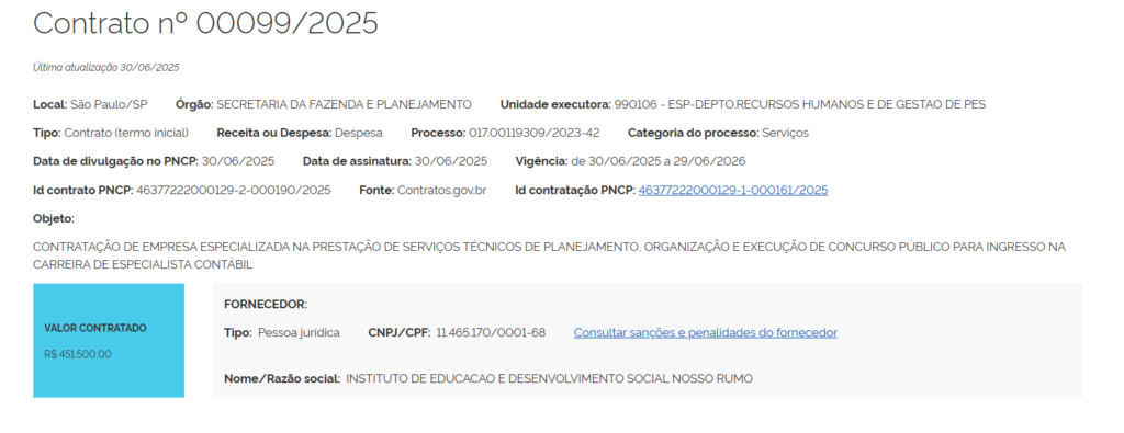 concurso sefaz sp banca contratada