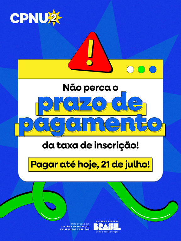 CNU 2025: posso pagar a taxa de inscrição com PIX?