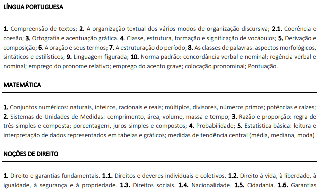 CNU 2025: conteúdo programático de conhecimentos gerais para os blocos 8 e 9 (nível médio)