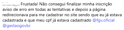 Comentários recebidos nas redes sociais do Estratégia Concursos acerca da dificuldade de inscrição no CNU 2025