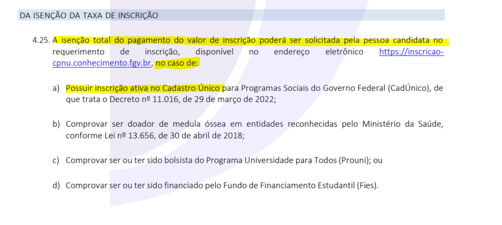 Como usar o CadÚnico para conseguir isenção no CNU 2025?