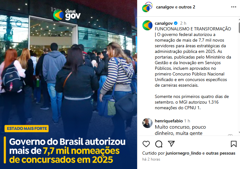 Concursos Federais: governo autoriza mais de 7,7 mil nomeações
