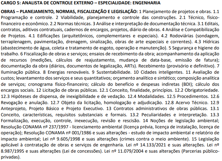 conhecimentos específicos