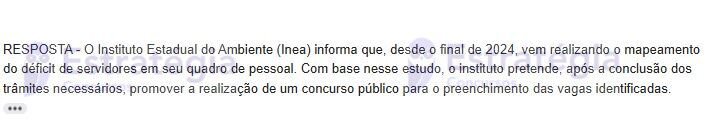 Concurso INEA RJ: novo edital em estudos; saiba mais!