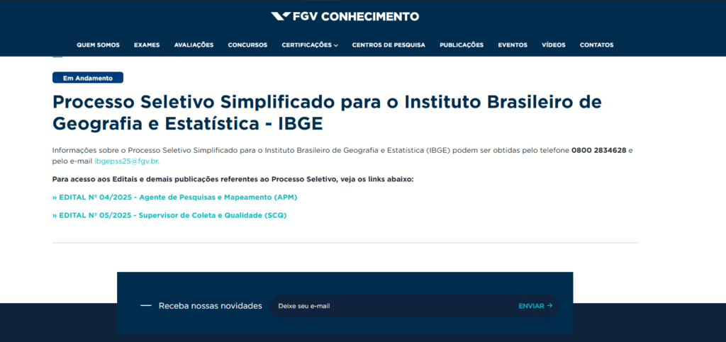 PSS IBGE: saiba como se inscrever!