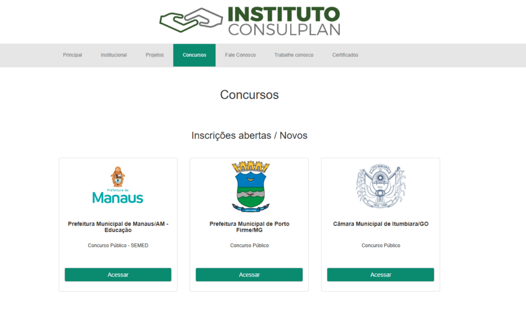 O edital do concurso SEMMAS também será disponibilizado no site da Consulplan