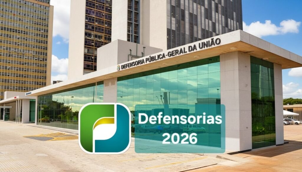 Concursos de Defensoria previstos para 2026.